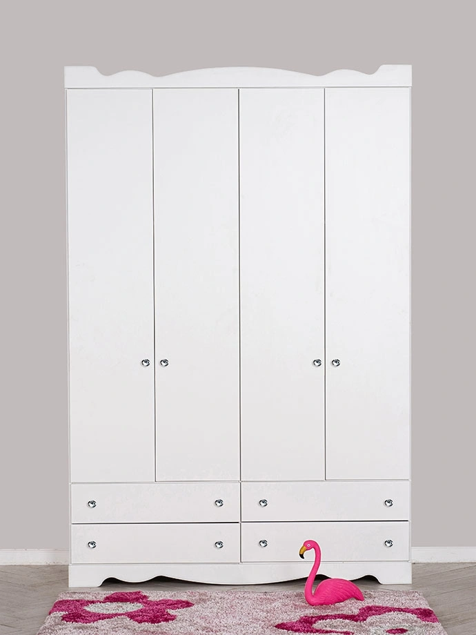 ארון ילדים נועם 4 דלתות | צבע לבן